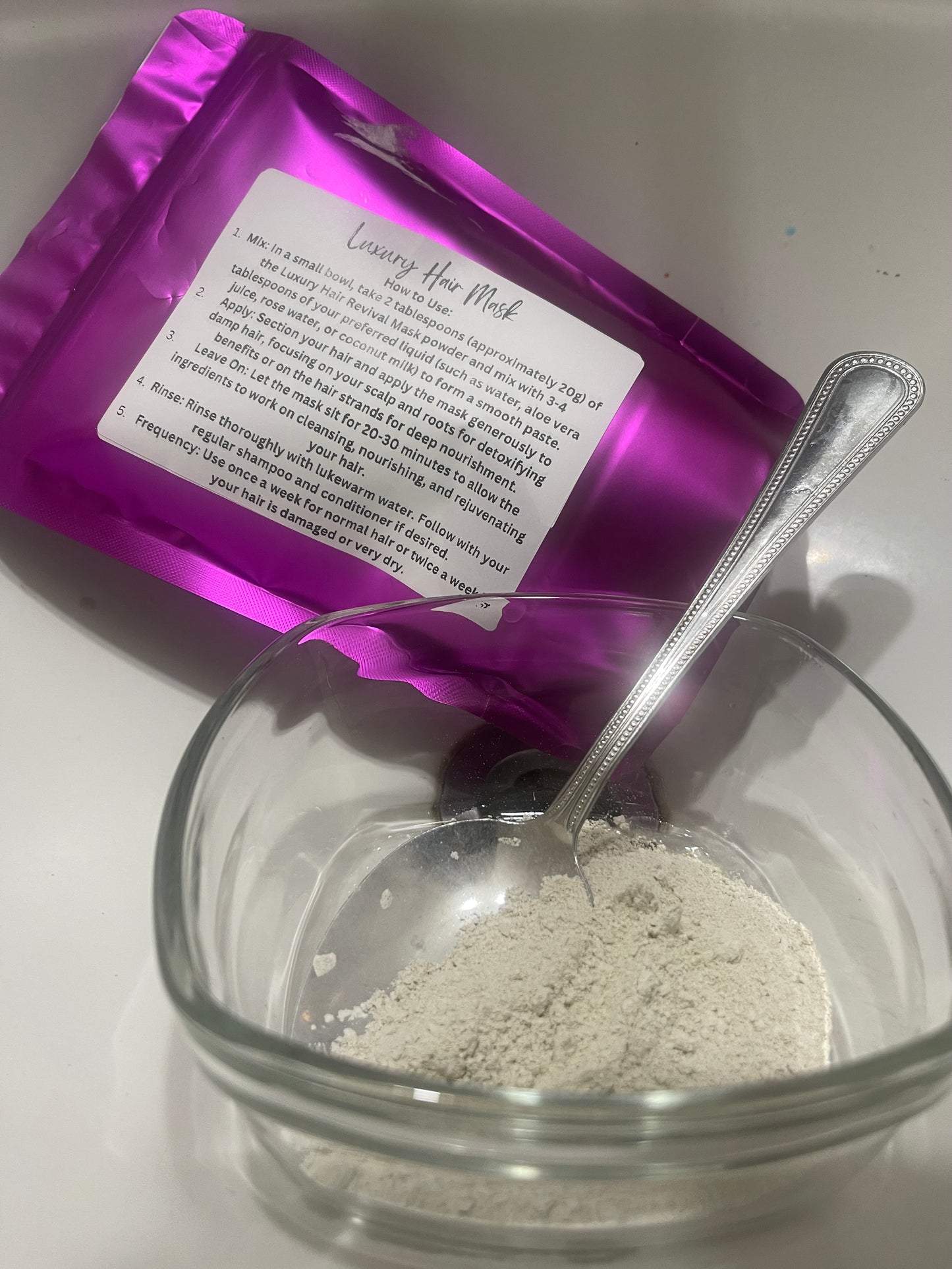 Luxury Detox Hair Mask includes Rose Water and Mixing Bowl/Spatula